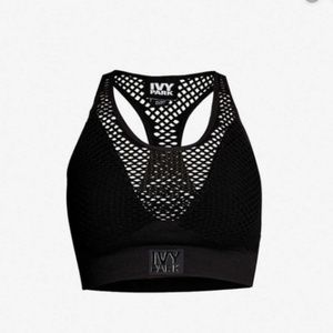 IVY PARK Black Mesh Net Sports Bra